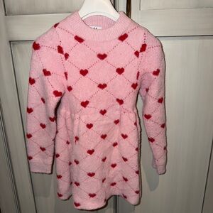 Lola + The Boys Pink Sweetheart Sweater Dress